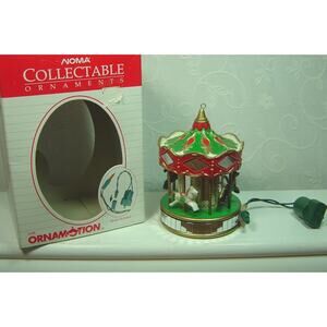 VINTAGE NOMA ORNAMOTION ROTATING CAROUSEL ORNAMENT--1989-WITH MOTOR-WORKS